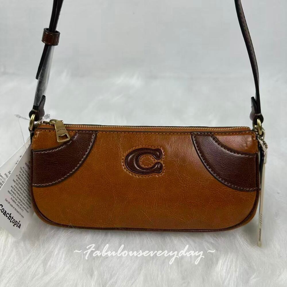 Coach Coachtopia Bowling Small Shoulder Bag Upcrafted Leather/Tan/Saddle CFB01 - Picture 2 of 8